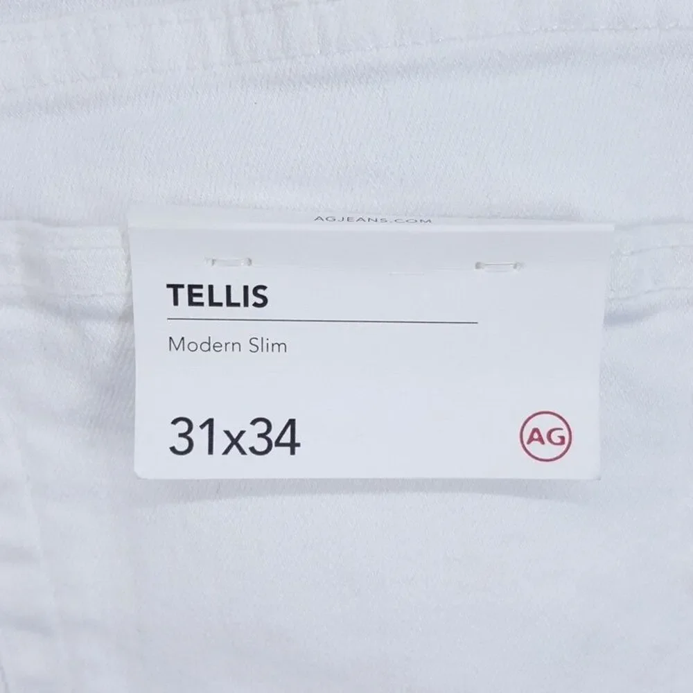 AG JEANS Mens Size 31x34 White Wash Modern Slim Denim TELLIS $198